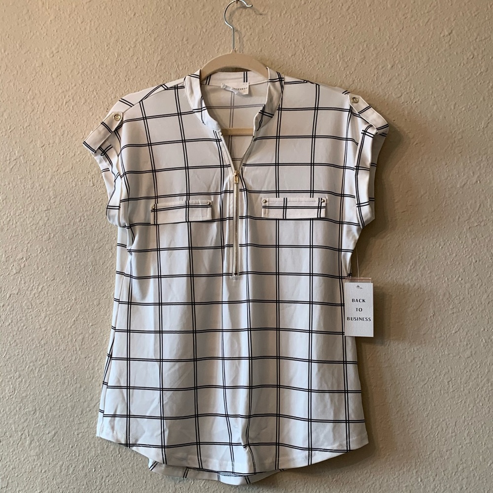 NWT White striped dress blouse